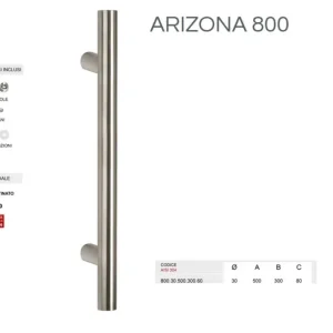 Maniglione inox ARIZONA diritto da 500 mm 800.30.50.300.60 aisi 304 Fimet 24283 Alleen Vandaag